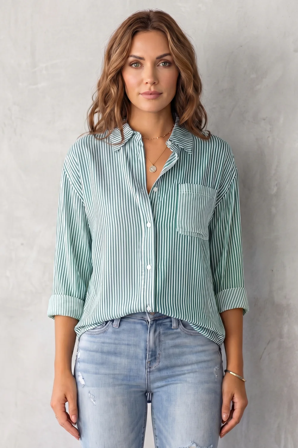 Marinelle – Classic striped pattern – Button-up shirt - Image 12