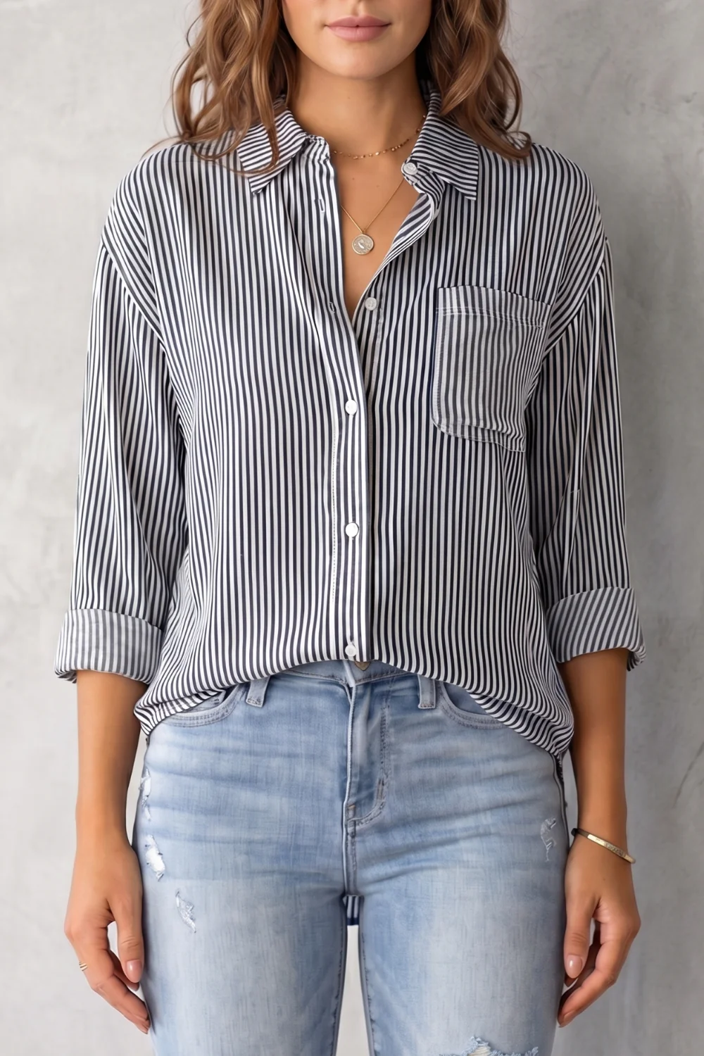 Marinelle – Classic striped pattern – Button-up shirt - Image 7