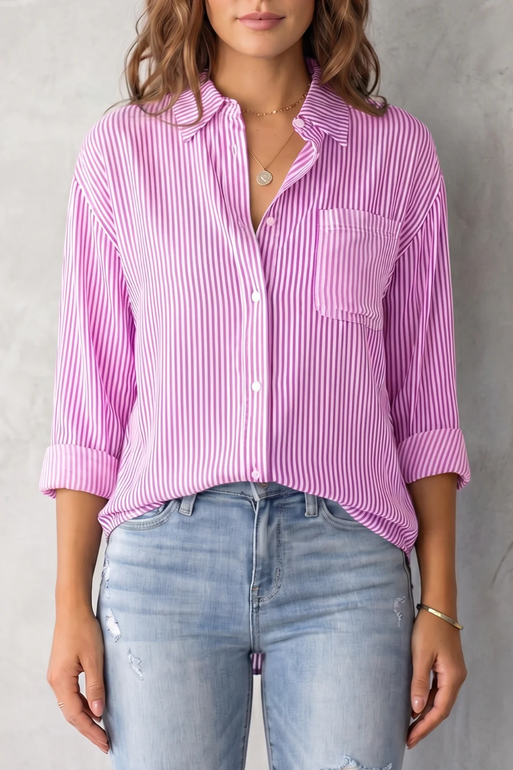 Marinelle – Classic striped pattern – Button-up shirt - Image 9