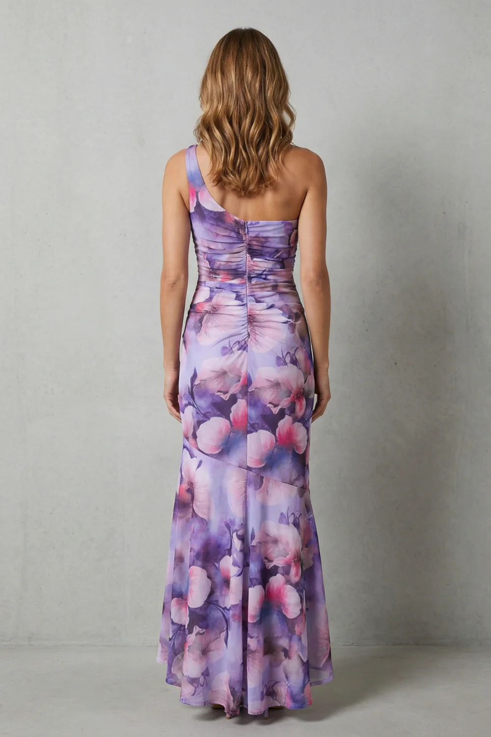 Marissa – Floral elegance – Women’s One-Shoulder Maxi Dress - Image 4