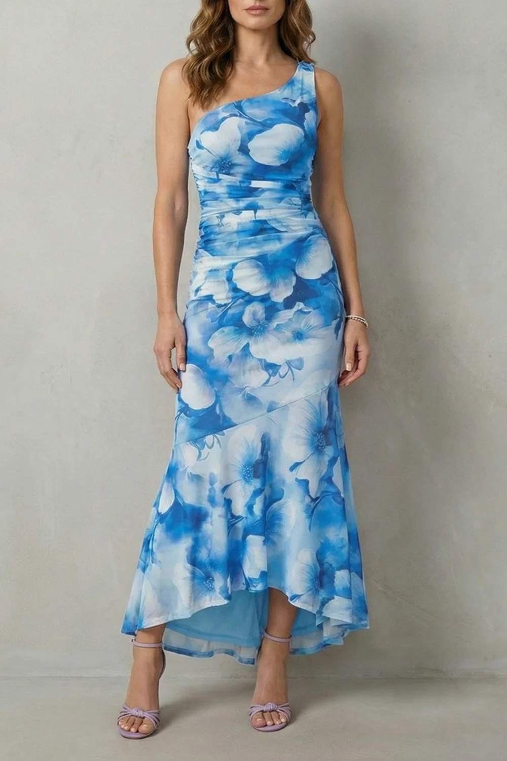 Marissa – Floral elegance – Women’s One-Shoulder Maxi Dress - Image 5