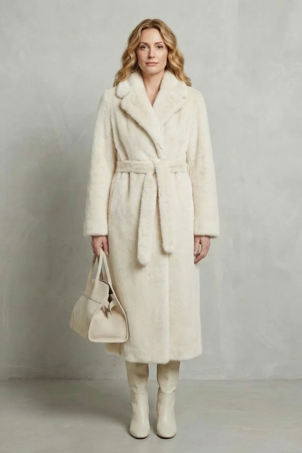 Marivonne – Oversized silhouette – Faux fur long coat - Image 6
