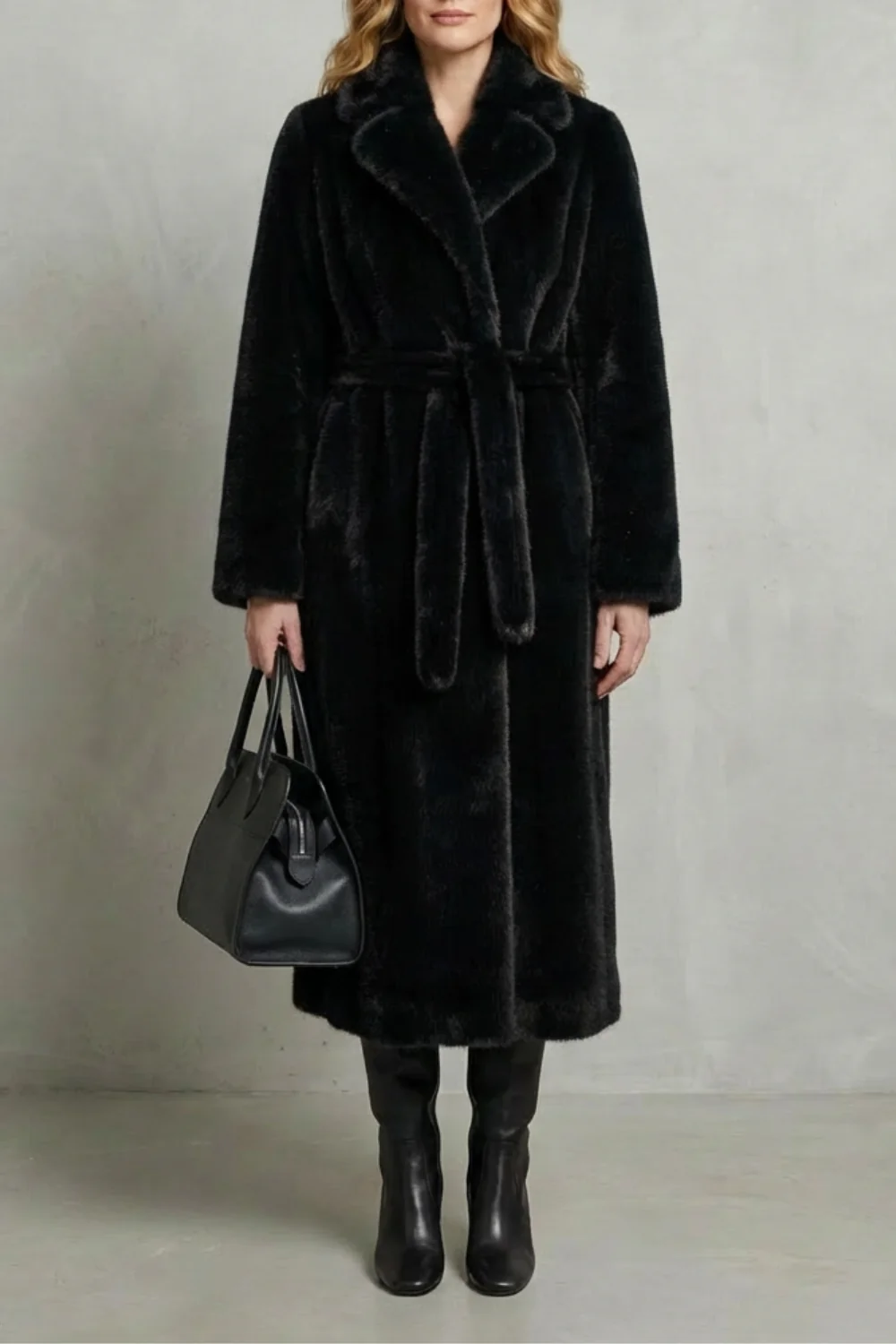 Marivonne – Oversized silhouette – Faux fur long coat - Image 7