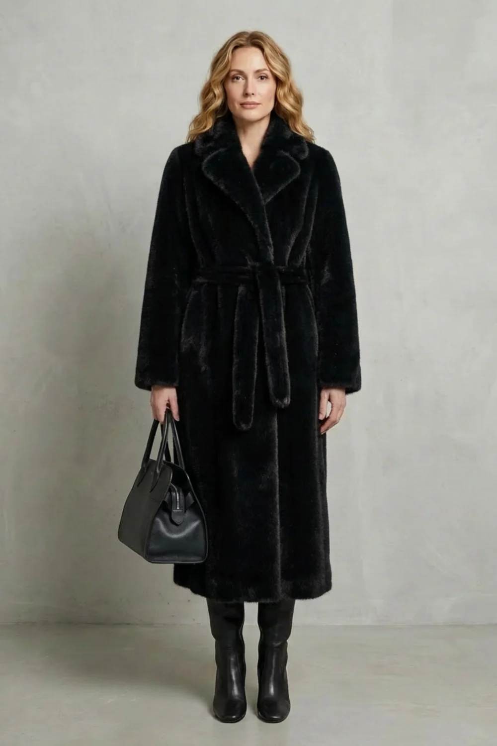 Marivonne – Oversized silhouette – Faux fur long coat - Image 8