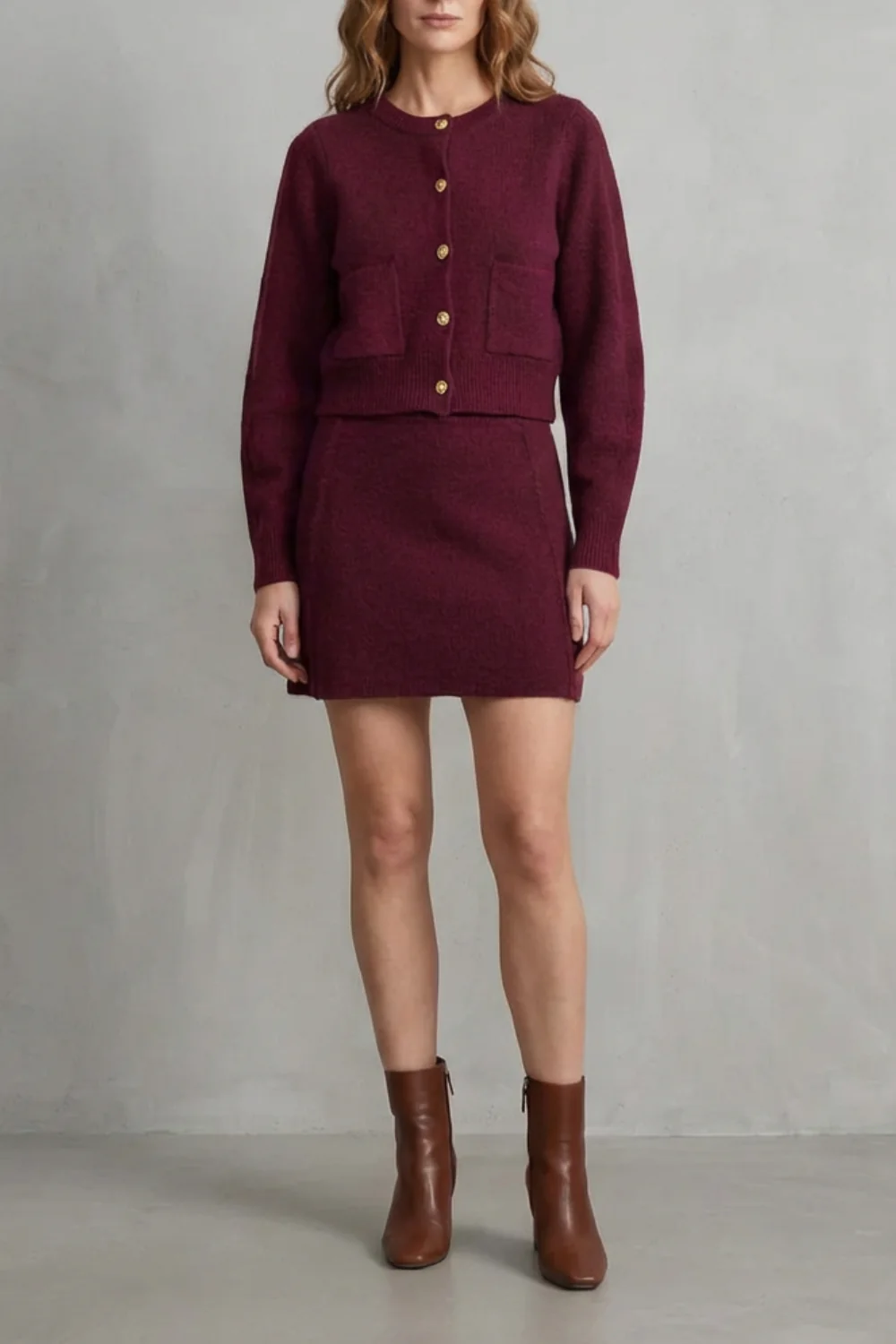 Marzella – Gold button knit – Two-piece skirt set - Image 7