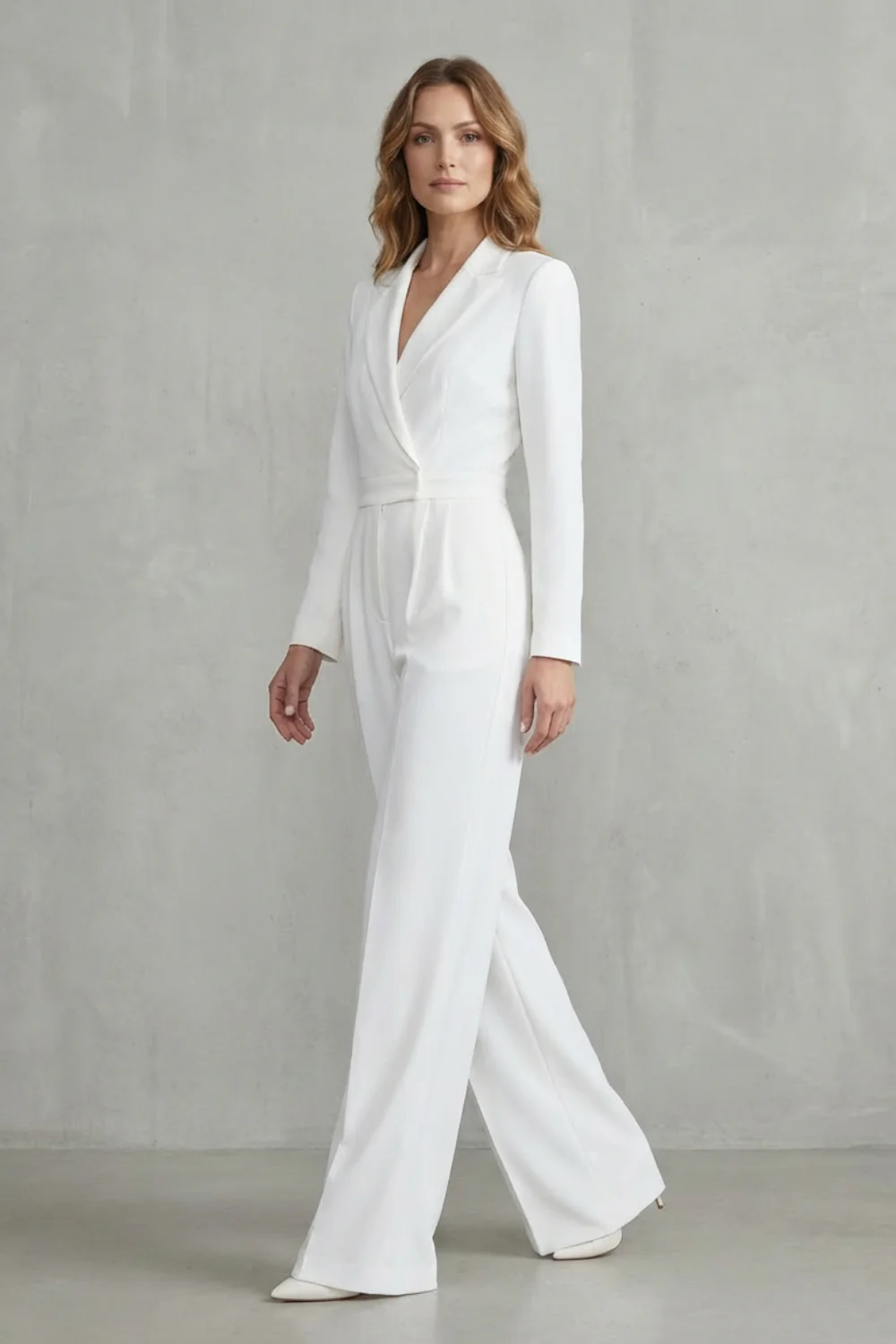 Meilun – Slant-breasted Mid-waist Pantsuit – Elegant Commuter Jumpsuit - Image 3