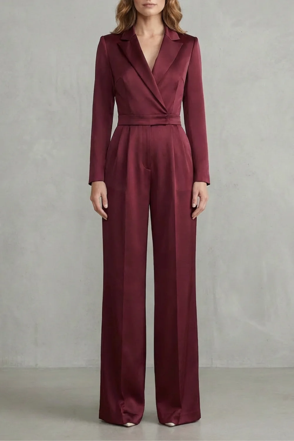 Meilun – Slant-breasted Mid-waist Pantsuit – Elegant Commuter Jumpsuit - Image 7