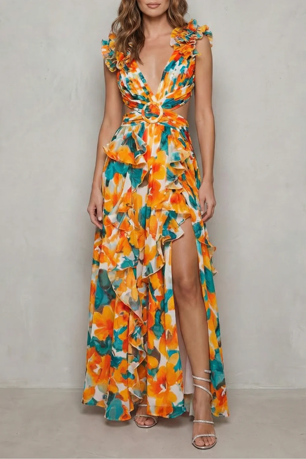 Melisandre – Ruffled chiffon romance – Maxi dress - Image 5