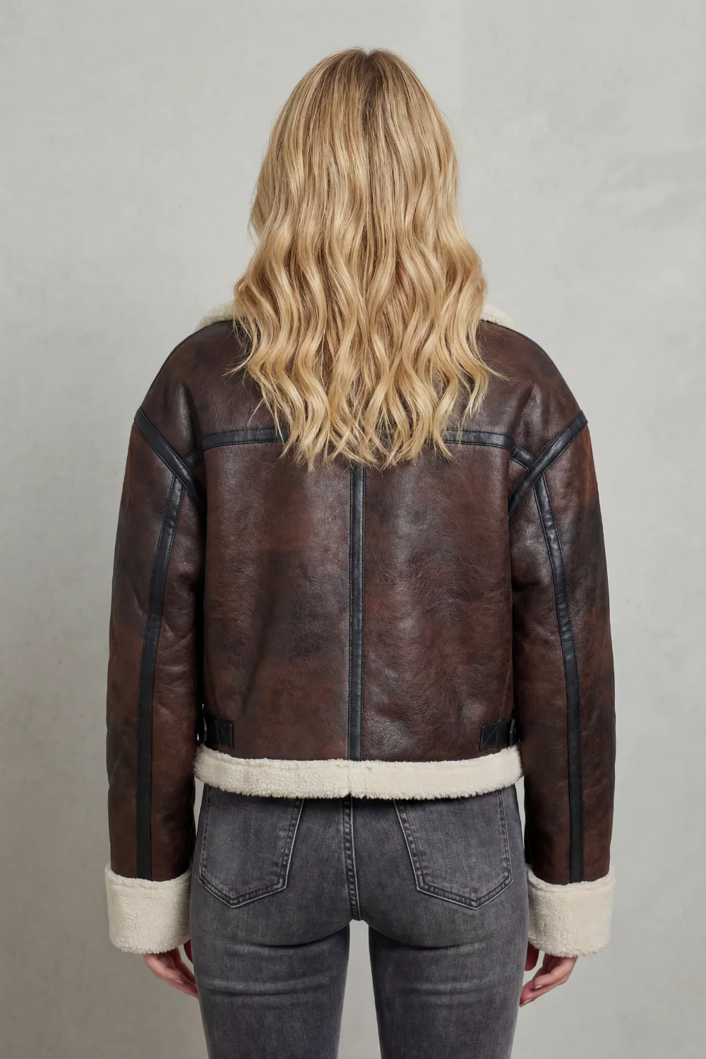 Mirevola – Shearling trim – Cropped aviator jacket - Image 4