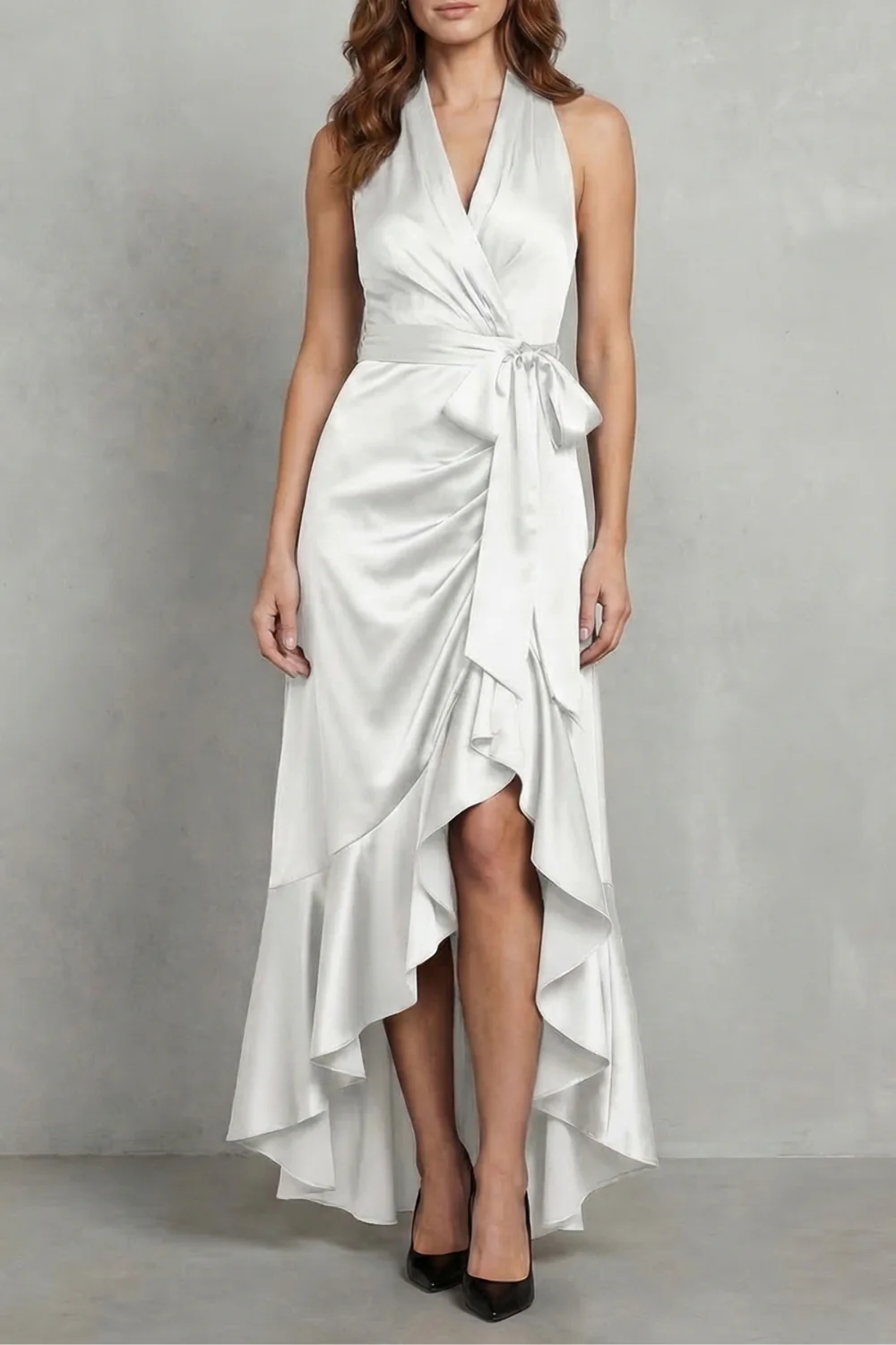 Noctavelle – Satin draped silhouette – Evening maxi dress - Image 9