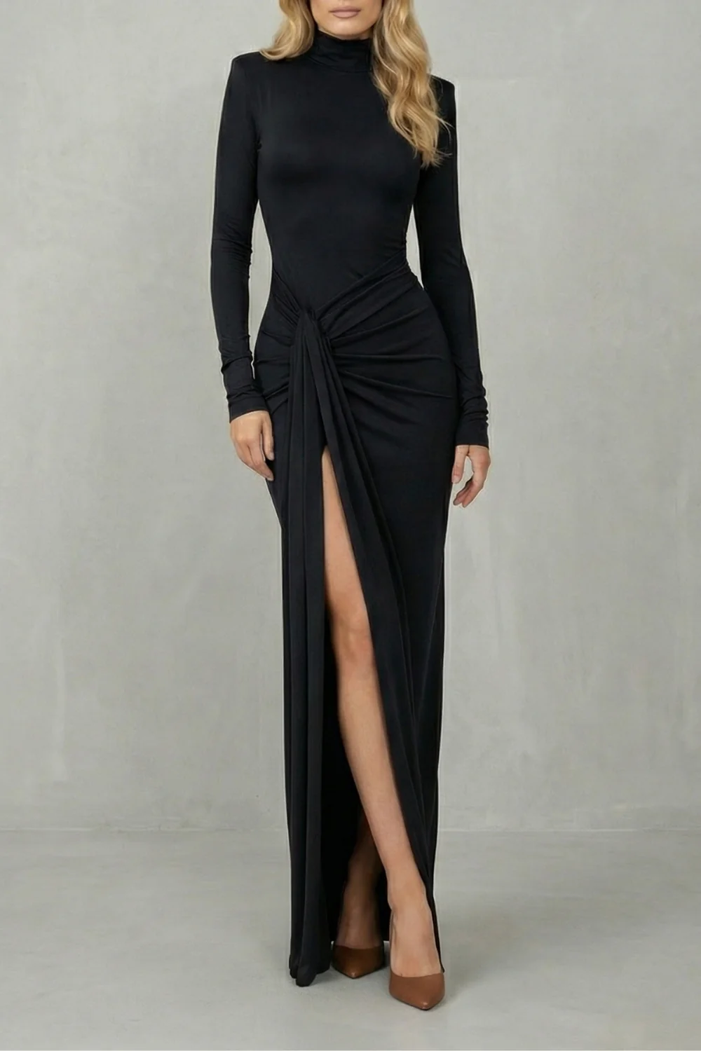Noctavelle – Sculpted knot detail – High slit maxi dress - Image 5