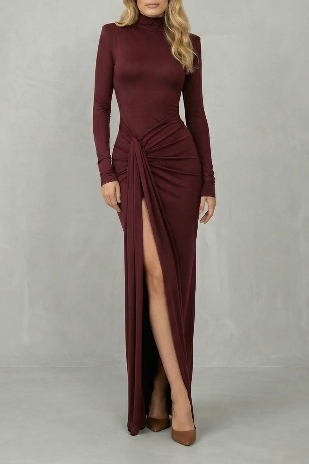 Noctavelle – Sculpted knot detail – High slit maxi dress - Image 7