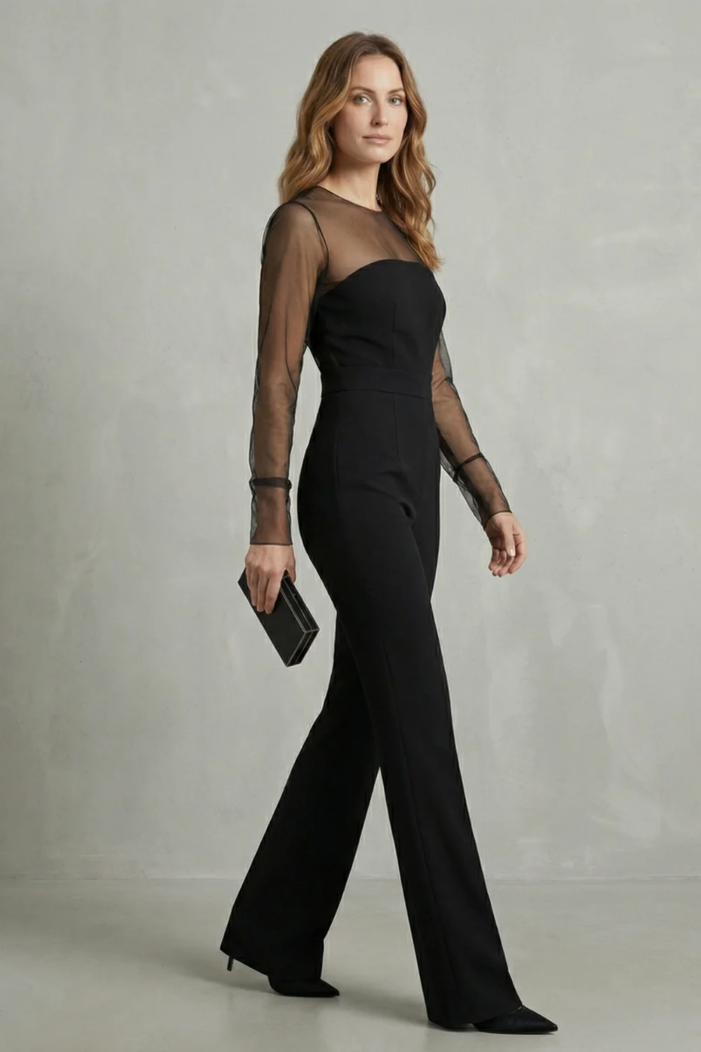 Noirelle – Sheer mesh elegant silhouette – Jumpsuit - Image 3
