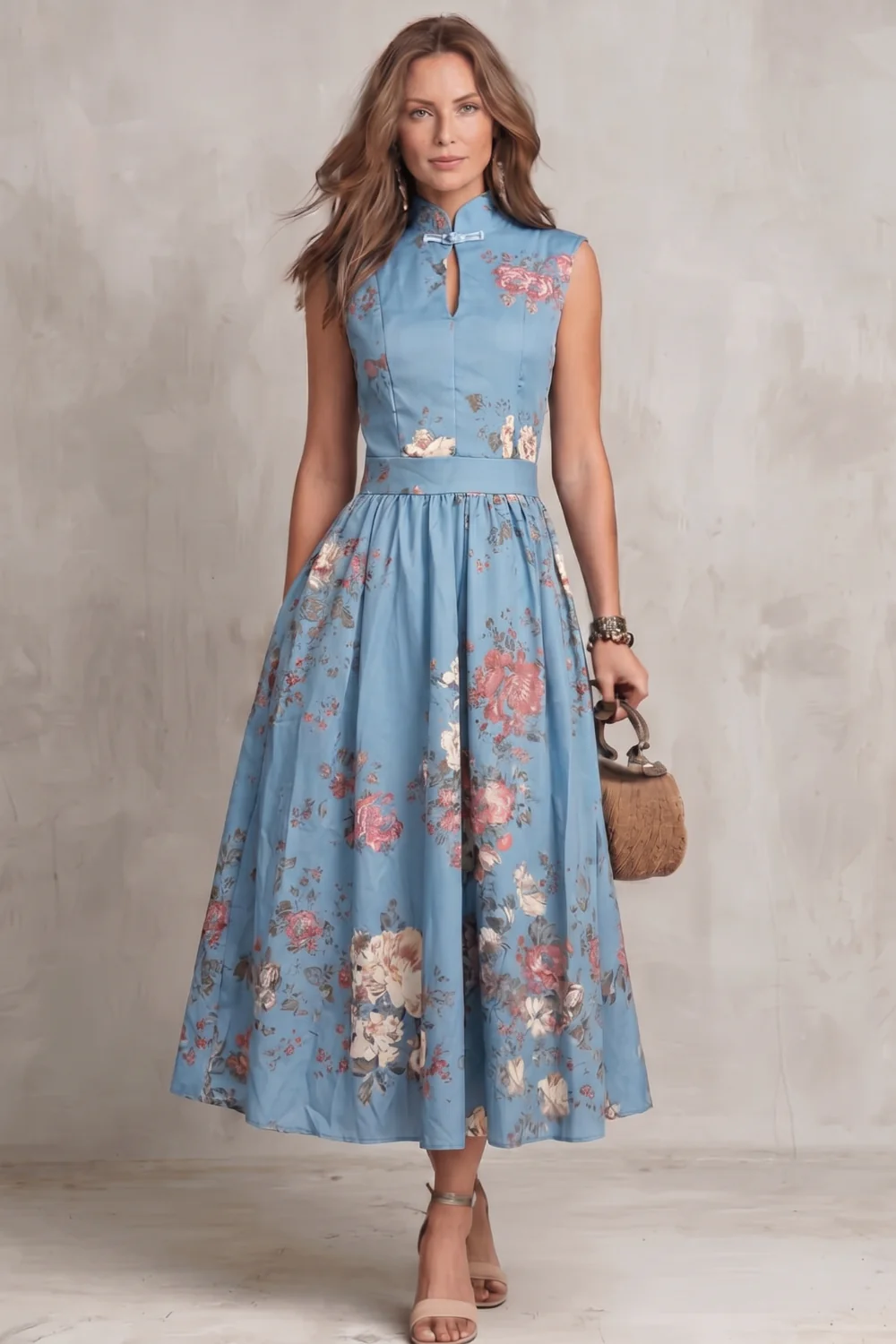 Noirelle – Vintage floral elegance – Midi dress - Image 10