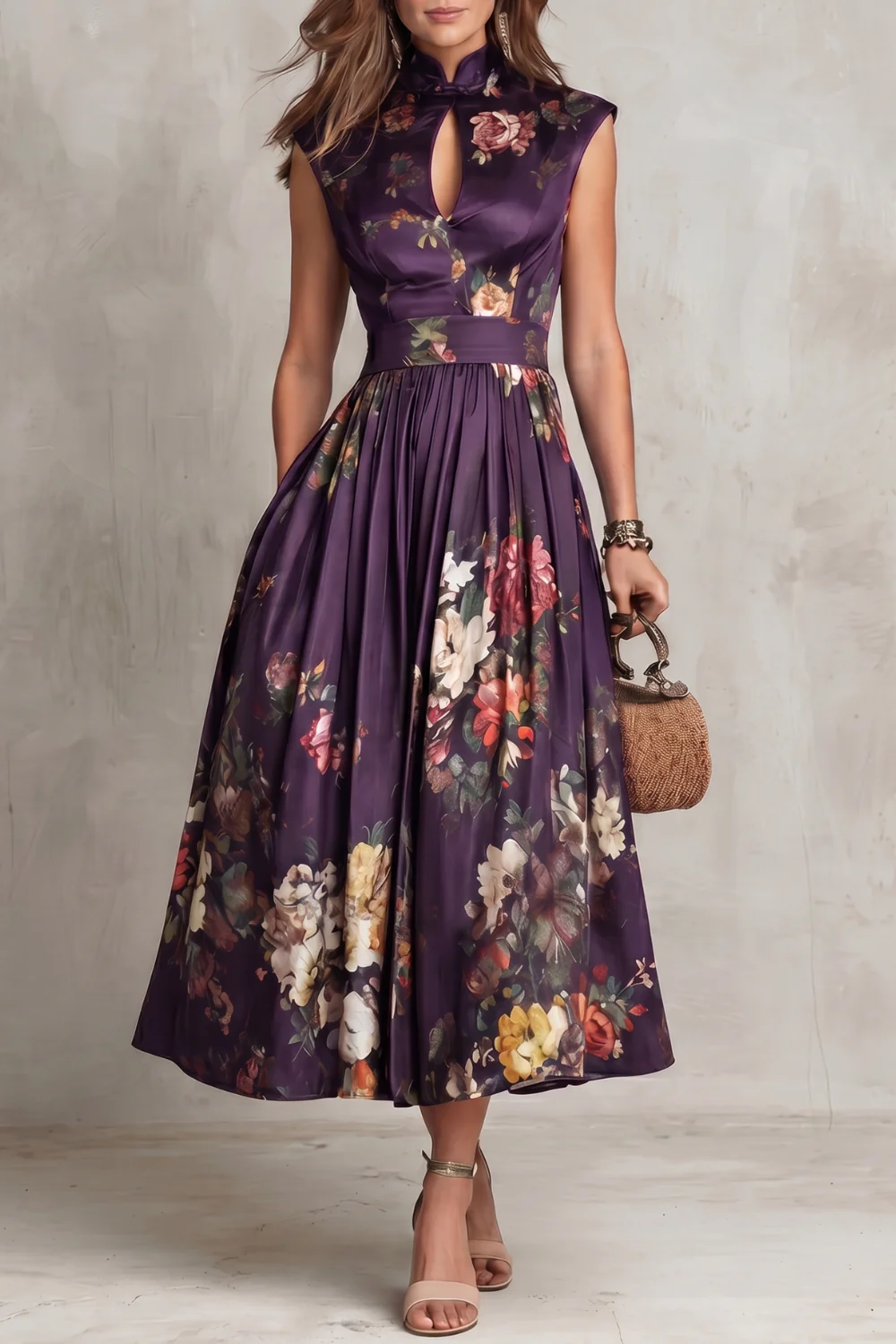 Noirelle – Vintage floral elegance – Midi dress - Image 11