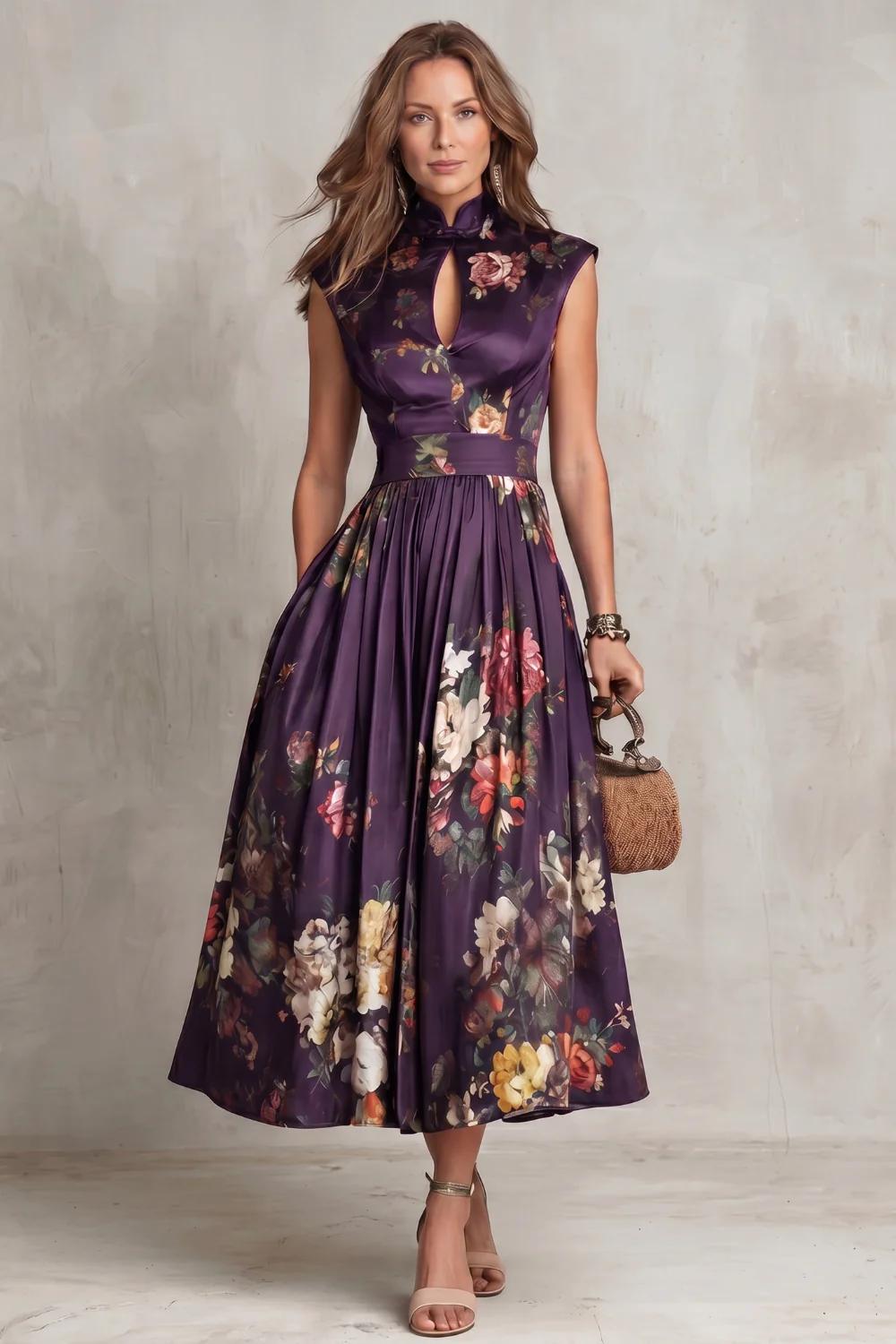 Noirelle – Vintage floral elegance – Midi dress - Image 12