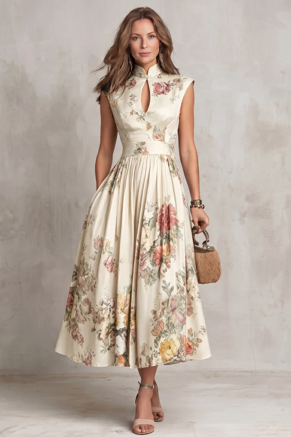 Noirelle – Vintage floral elegance – Midi dress - Image 8