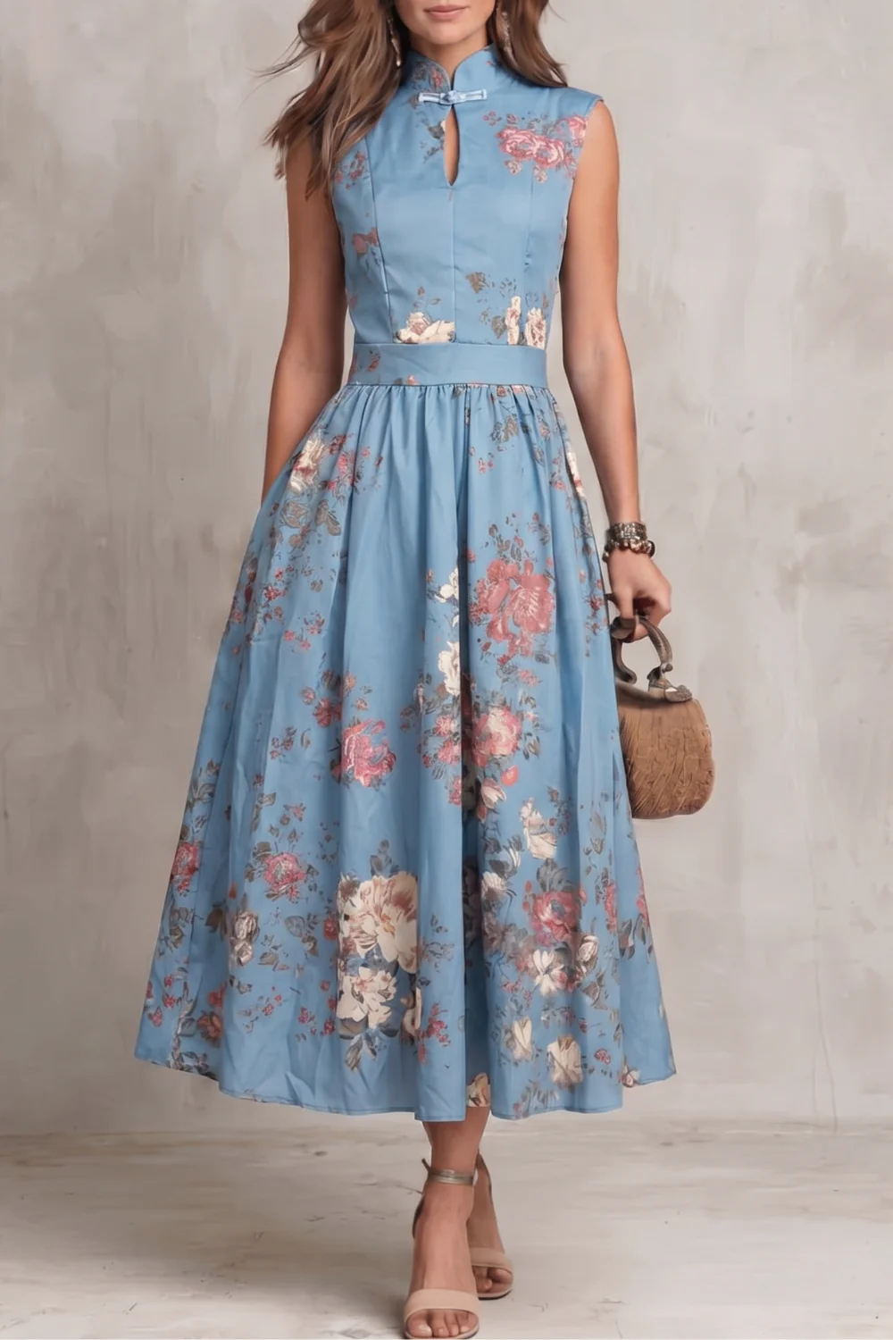 Noirelle – Vintage floral elegance – Midi dress - Image 9