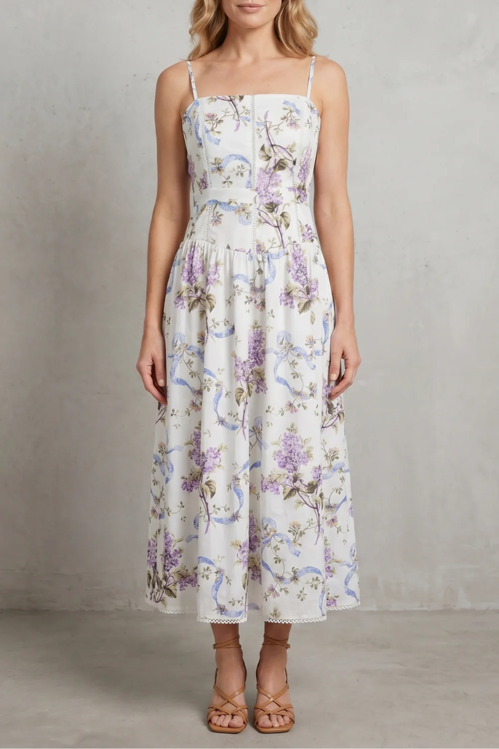 Parven – Sculpted corset bloom – Floral midi dress