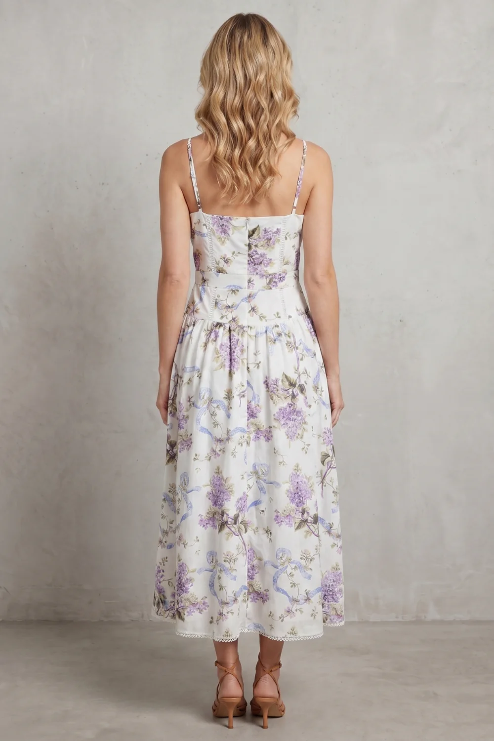 Parven – Sculpted corset bloom – Floral midi dress - Image 4