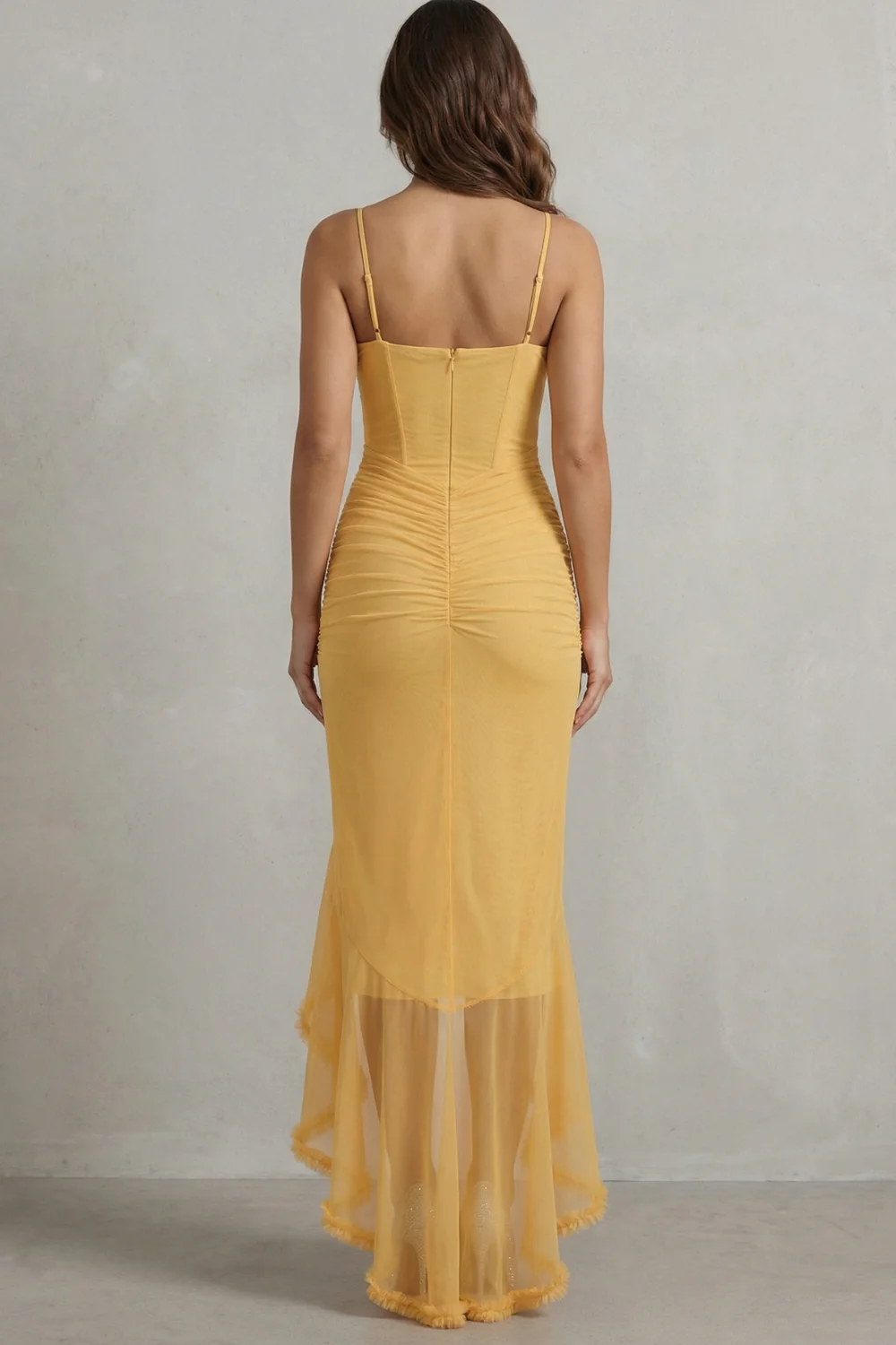 Phoebe – Feminine ruffle allure – Sleeveless high low maxi dress - Image 4