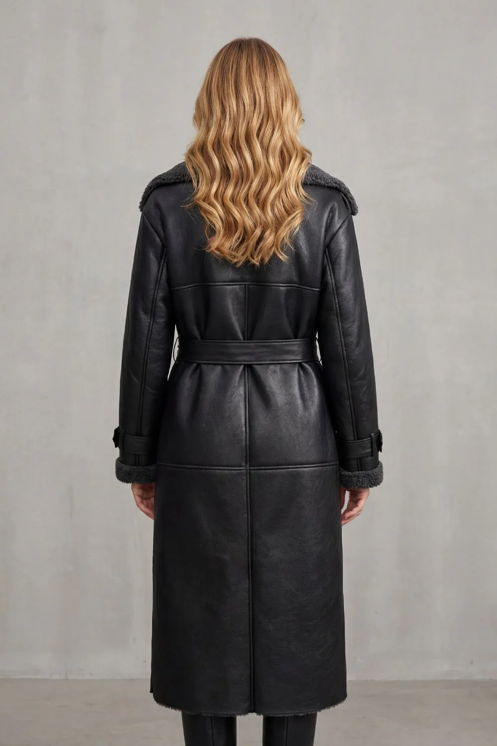 Ravienne – Oversized belted warmth – Shearling coat - Image 4