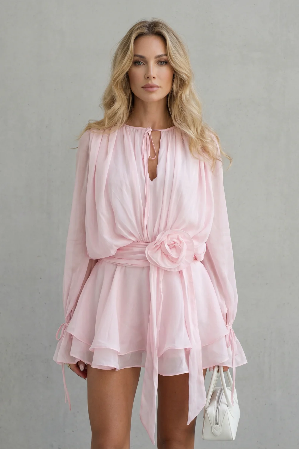 Rosaline – Rose detail elegance – Mini dress - Image 2