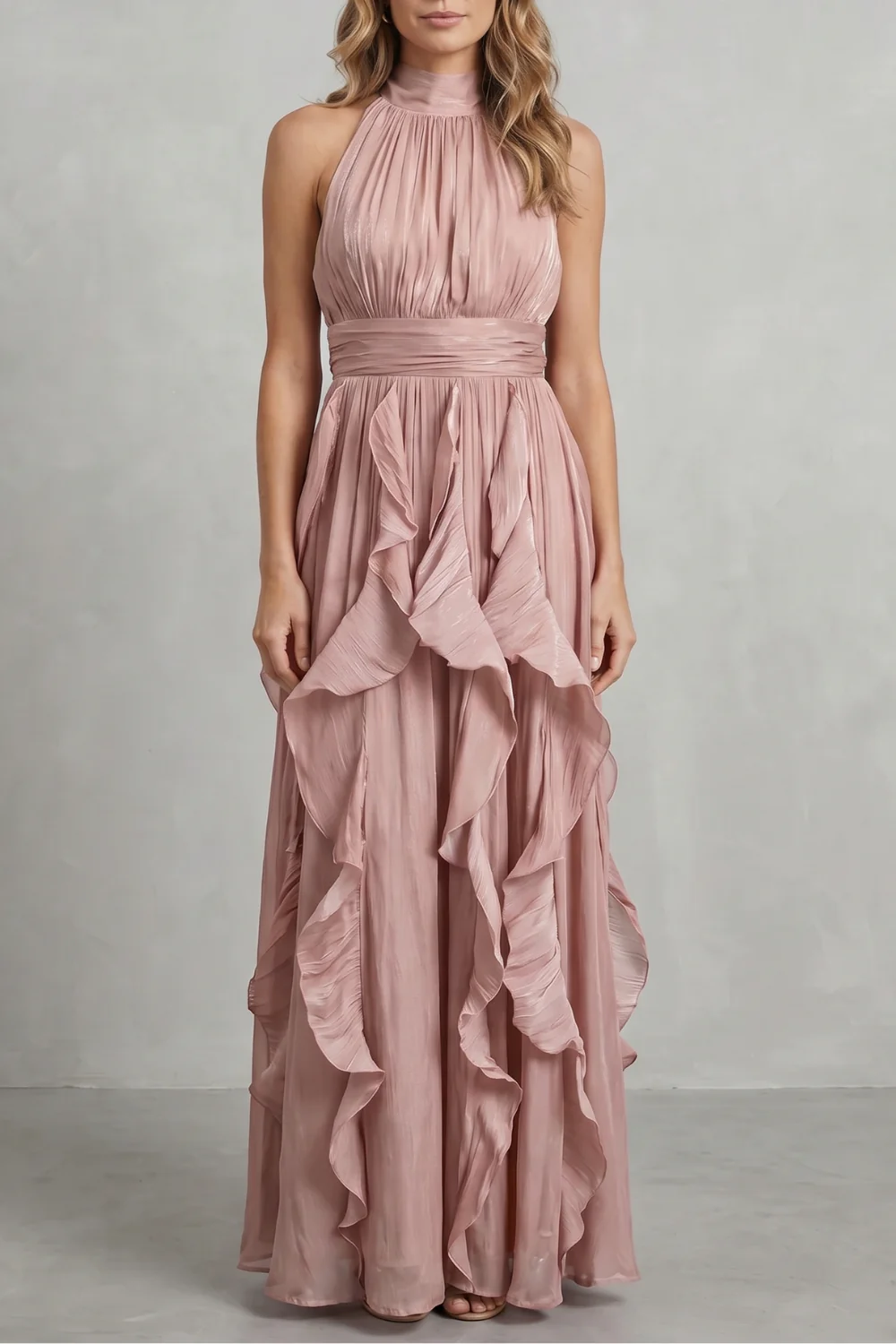 Rosamira – Ruffled chiffon elegance – Maxi dress
