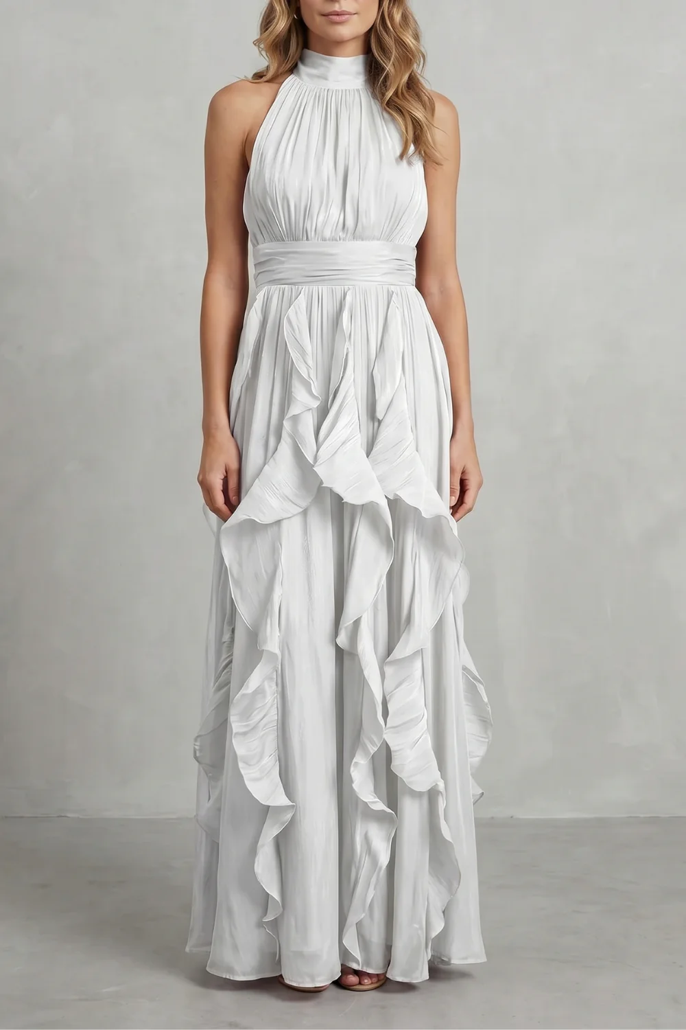 Rosamira – Ruffled chiffon elegance – Maxi dress - Image 11