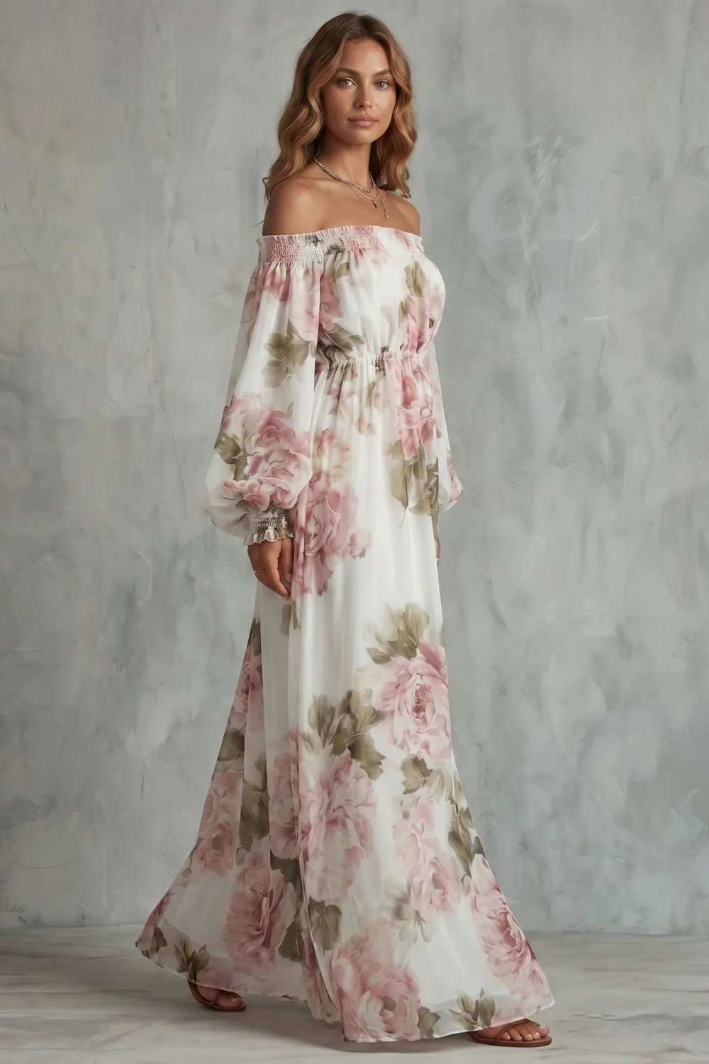 Rosavelle – Romantic floral off-shoulder – Maxi dress - Image 3