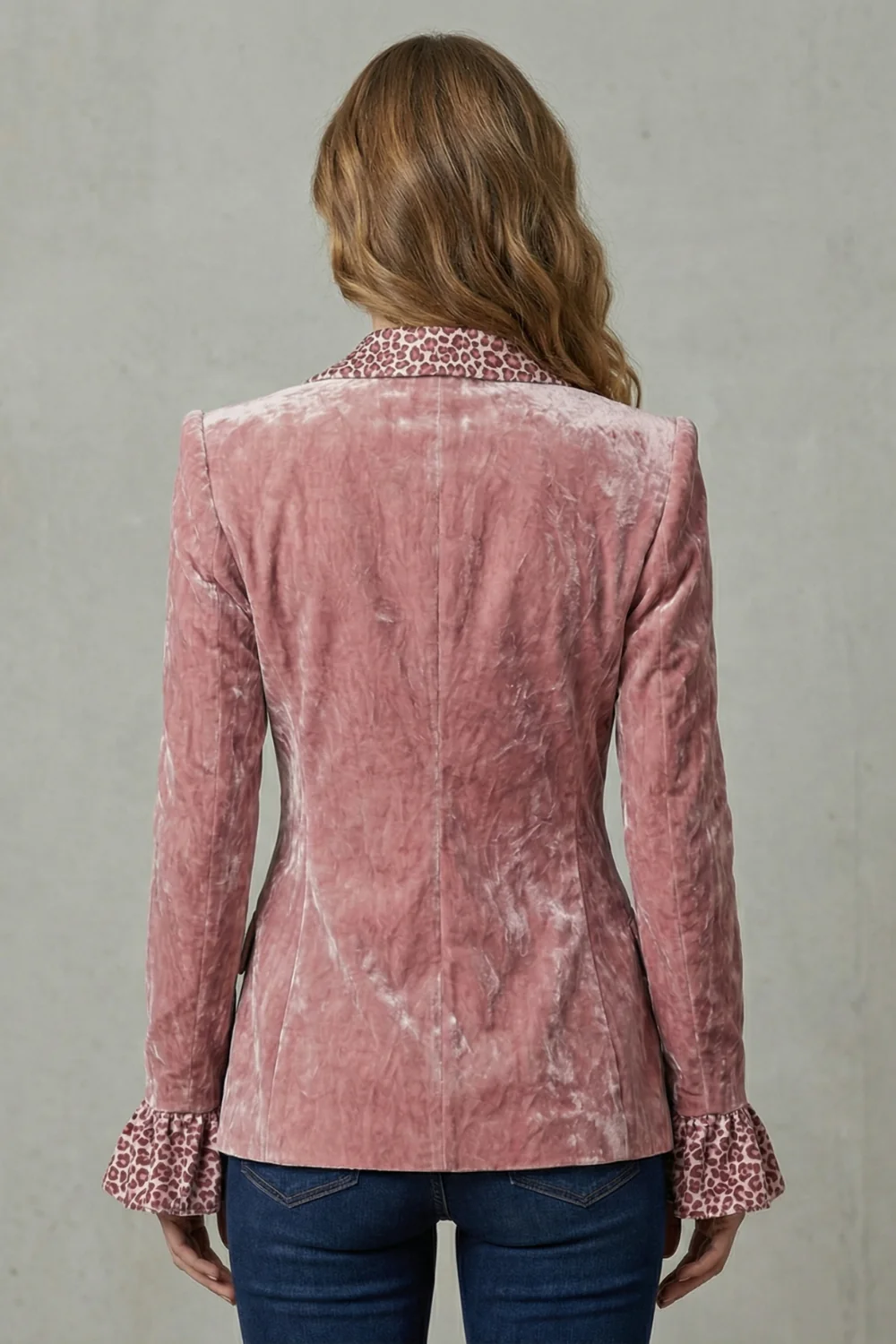 Rosavienne – Printed lapel statement – Velvet blazer - Image 4