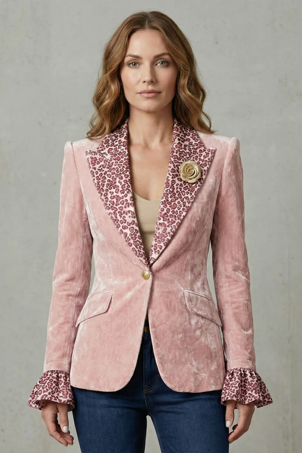 Rosavienne – Printed lapel statement – Velvet blazer - Image 6