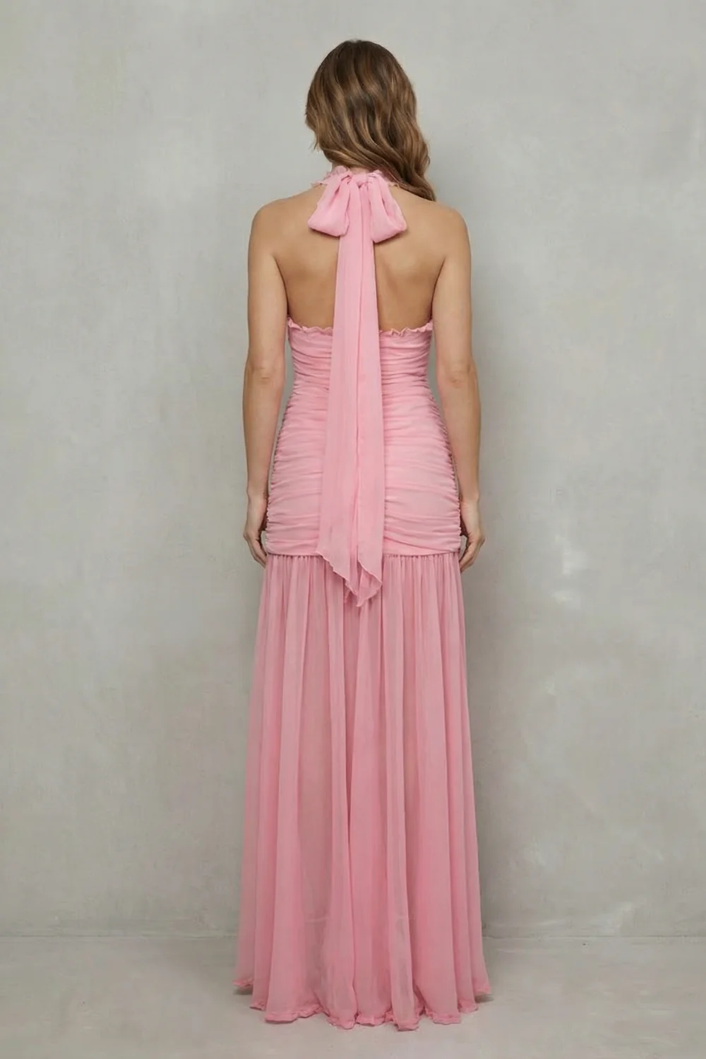 Roselisse – Pleated mesh elegance – Maxi dress - Image 4