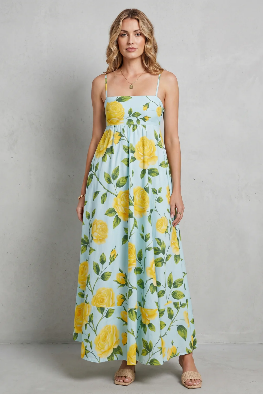 Roselune – Square neck floral charm – Maxi dress - Image 2
