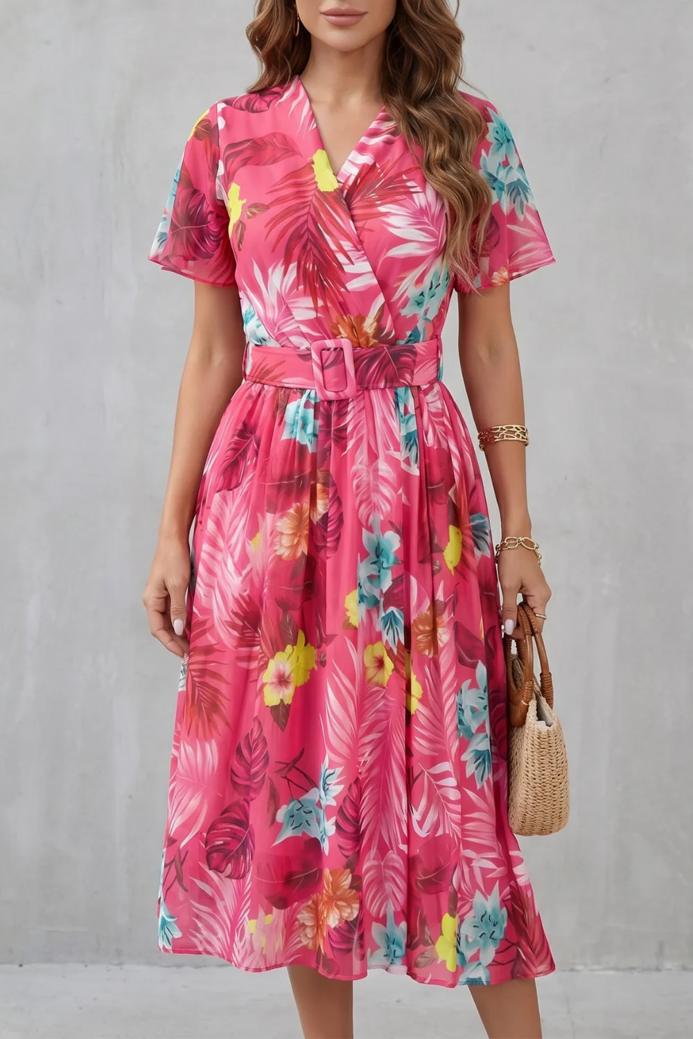 Rosévara – Tropical floral charm – Midi dress