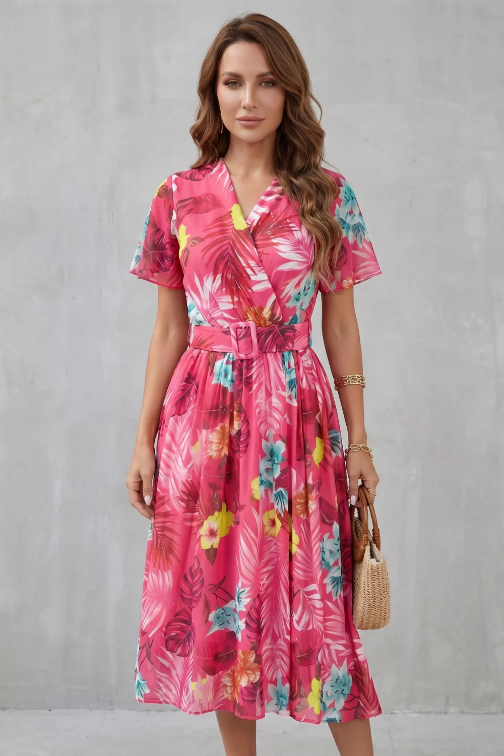 Rosévara – Tropical floral charm – Midi dress - Image 2