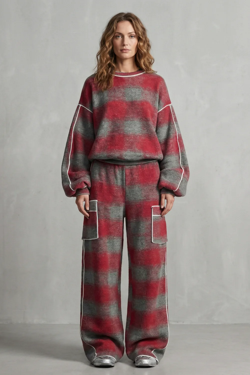 Rovienne – Distressed plaid street style – Two piece set - Image 2
