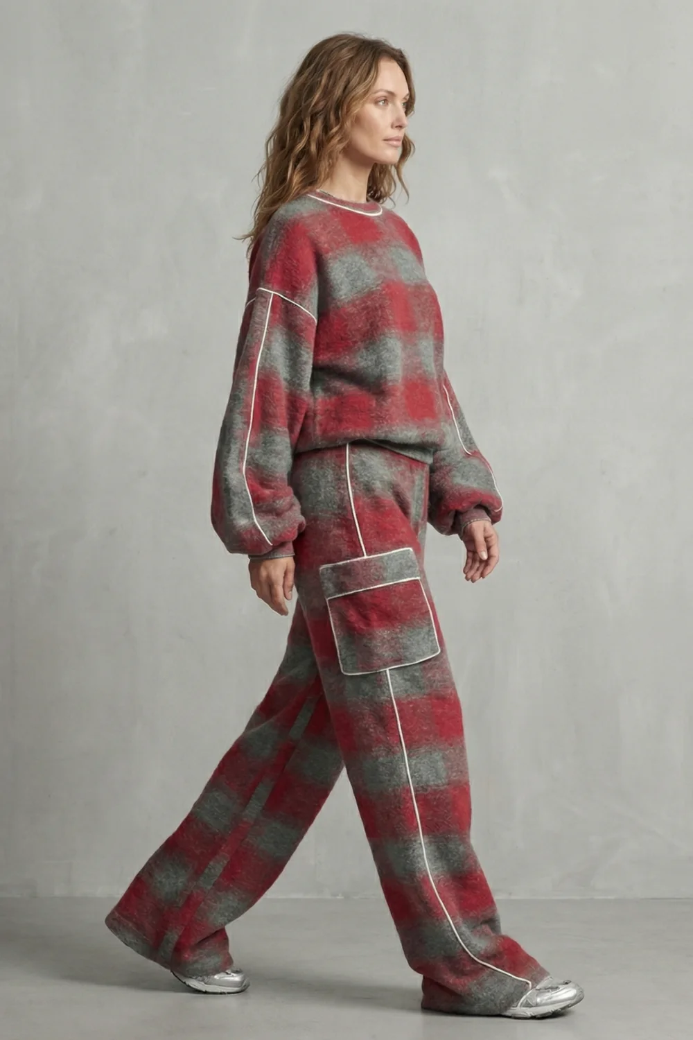 Rovienne – Distressed plaid street style – Two piece set - Image 3