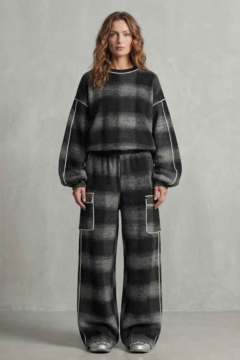 Rovienne – Distressed plaid street style – Two piece set - Image 8