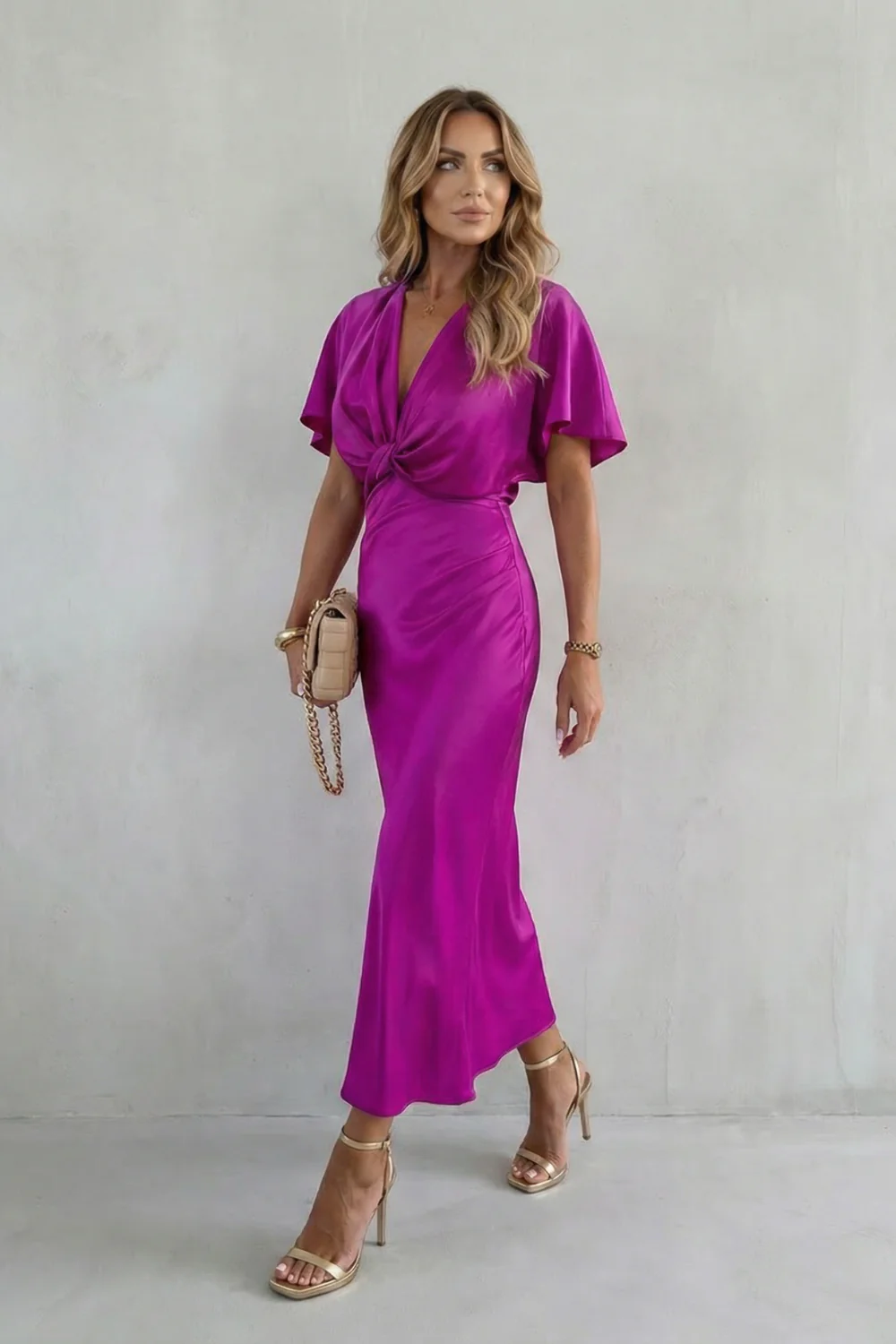 Satinéa – Knot waist elegance – Midi dress - Image 3