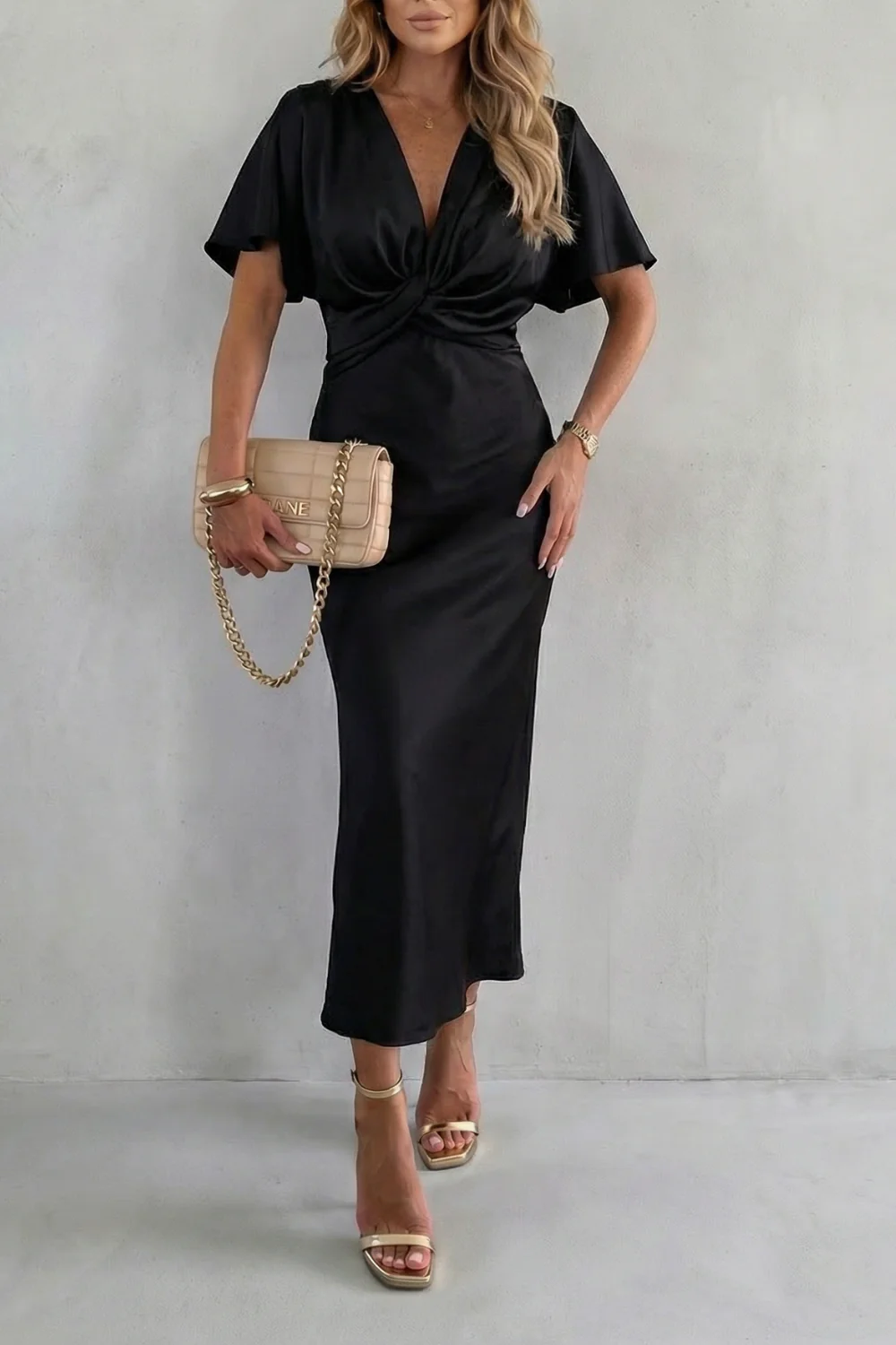 Satinéa – Knot waist elegance – Midi dress - Image 5