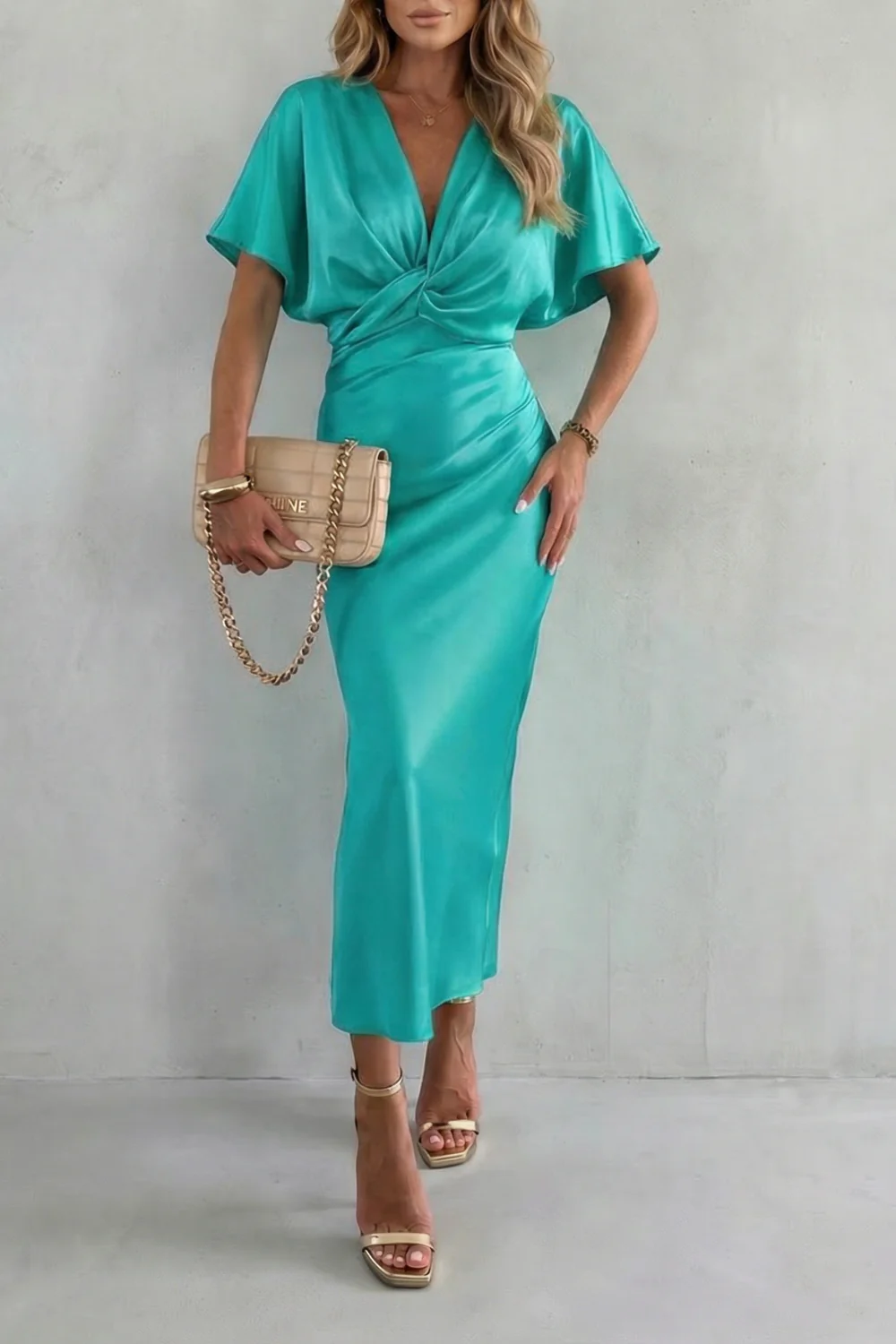 Satinéa – Knot waist elegance – Midi dress - Image 7