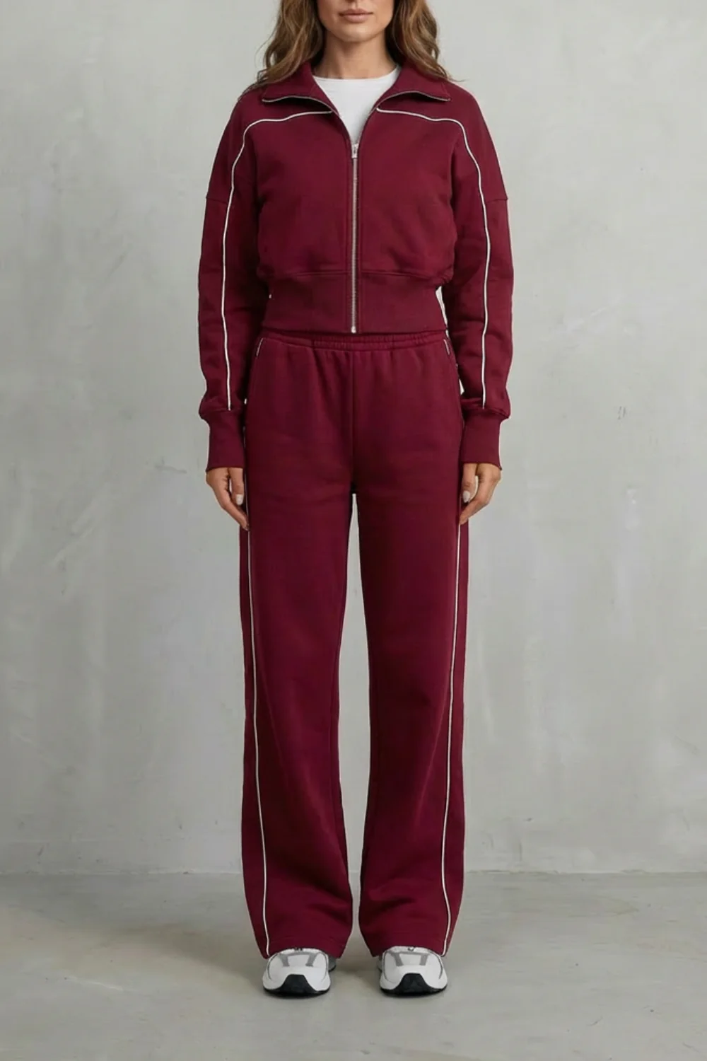 Savina – Urban Edge Piped Zip Jacket & Wide-Leg Pants Set - Image 11