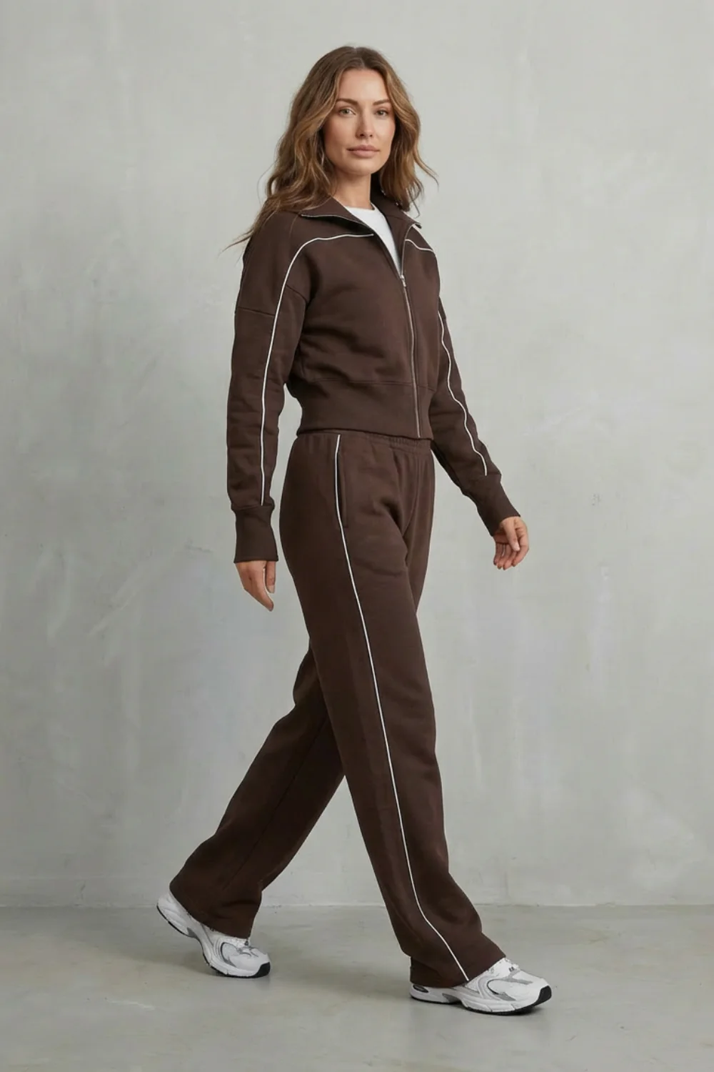 Savina – Urban Edge Piped Zip Jacket & Wide-Leg Pants Set - Image 3