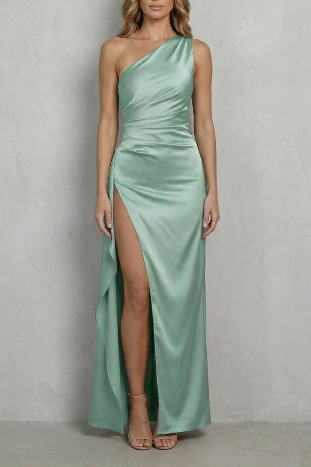 Scarlette – Liquid satin drape – One-shoulder evening gown - Image 15