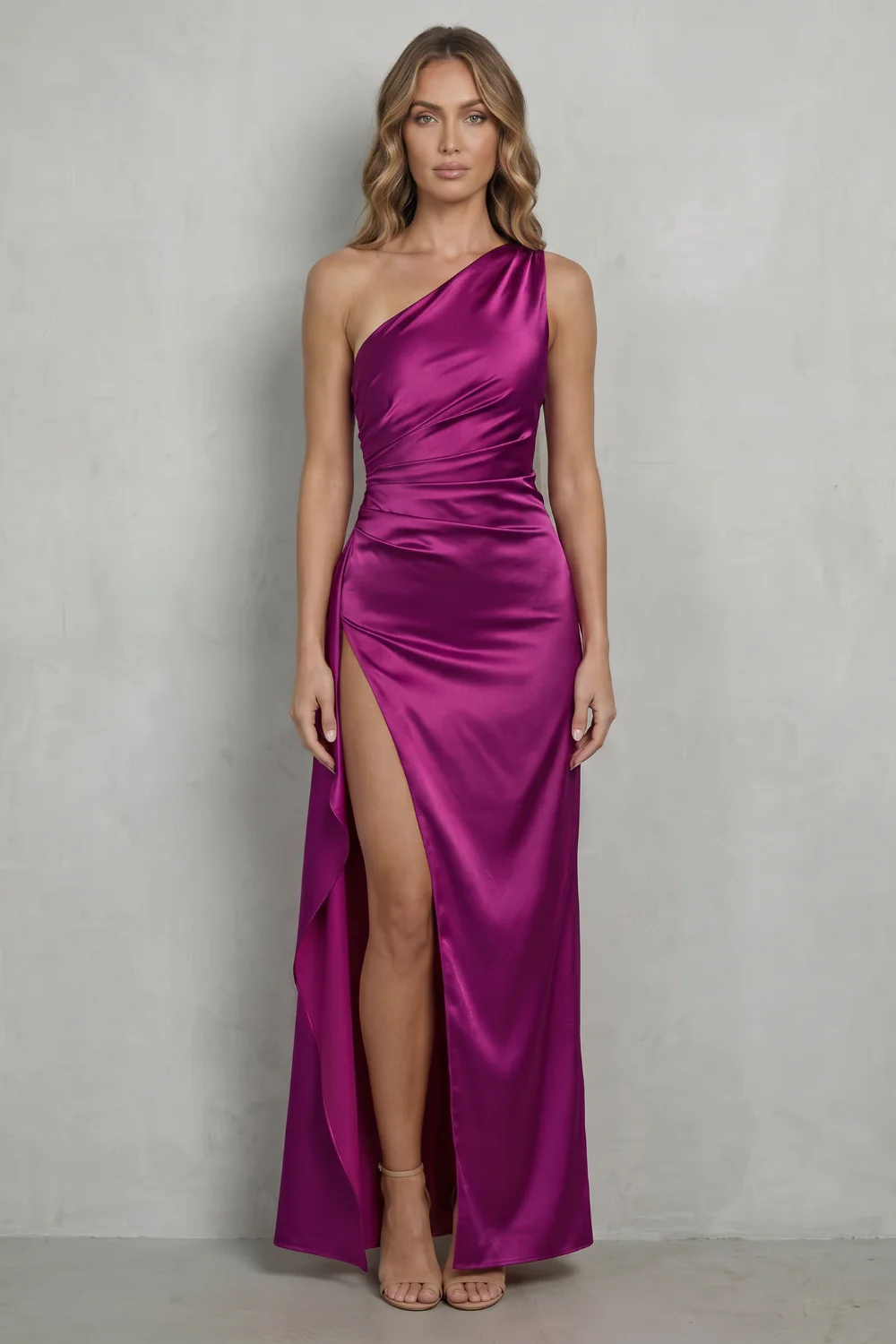 Scarlette – Liquid satin drape – One-shoulder evening gown - Image 2