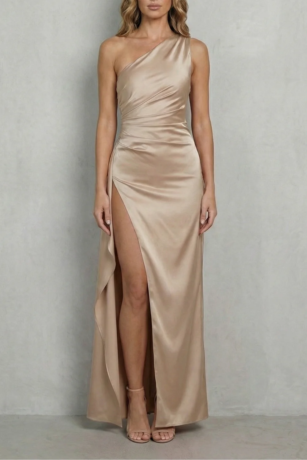Scarlette – Liquid satin drape – One-shoulder evening gown - Image 5