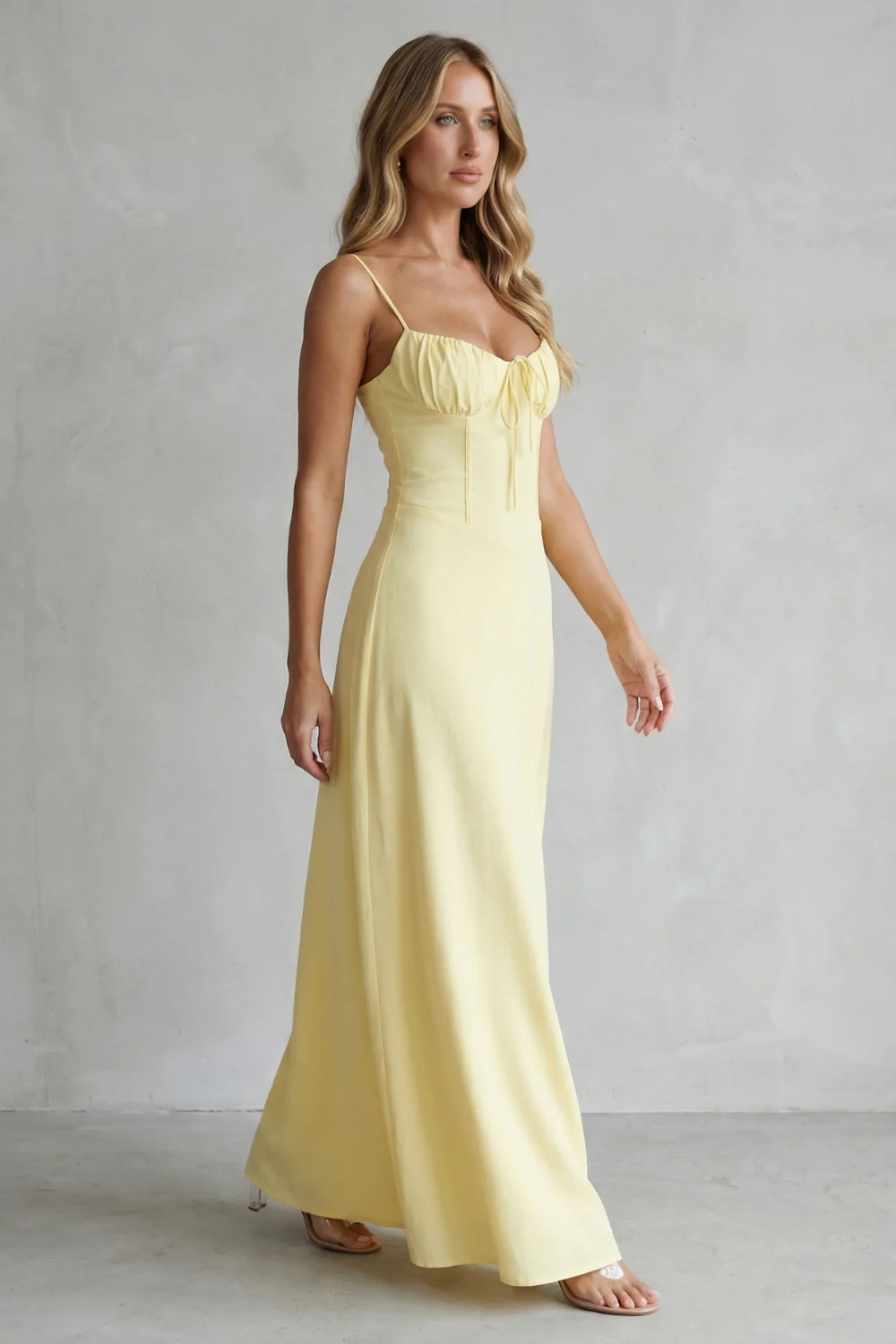 Selena – Soft corset charm – Sleeveless flowing maxi dress - Image 3