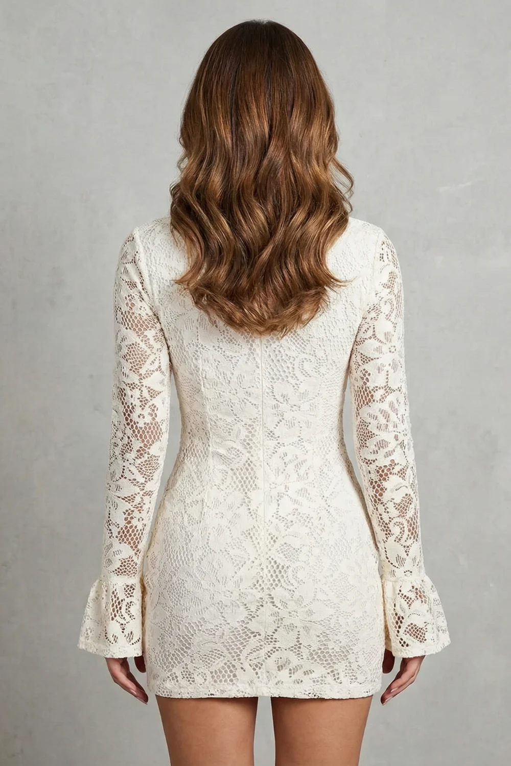 Sem – Romantic lace allure – Long sleeve mini dress - Image 4