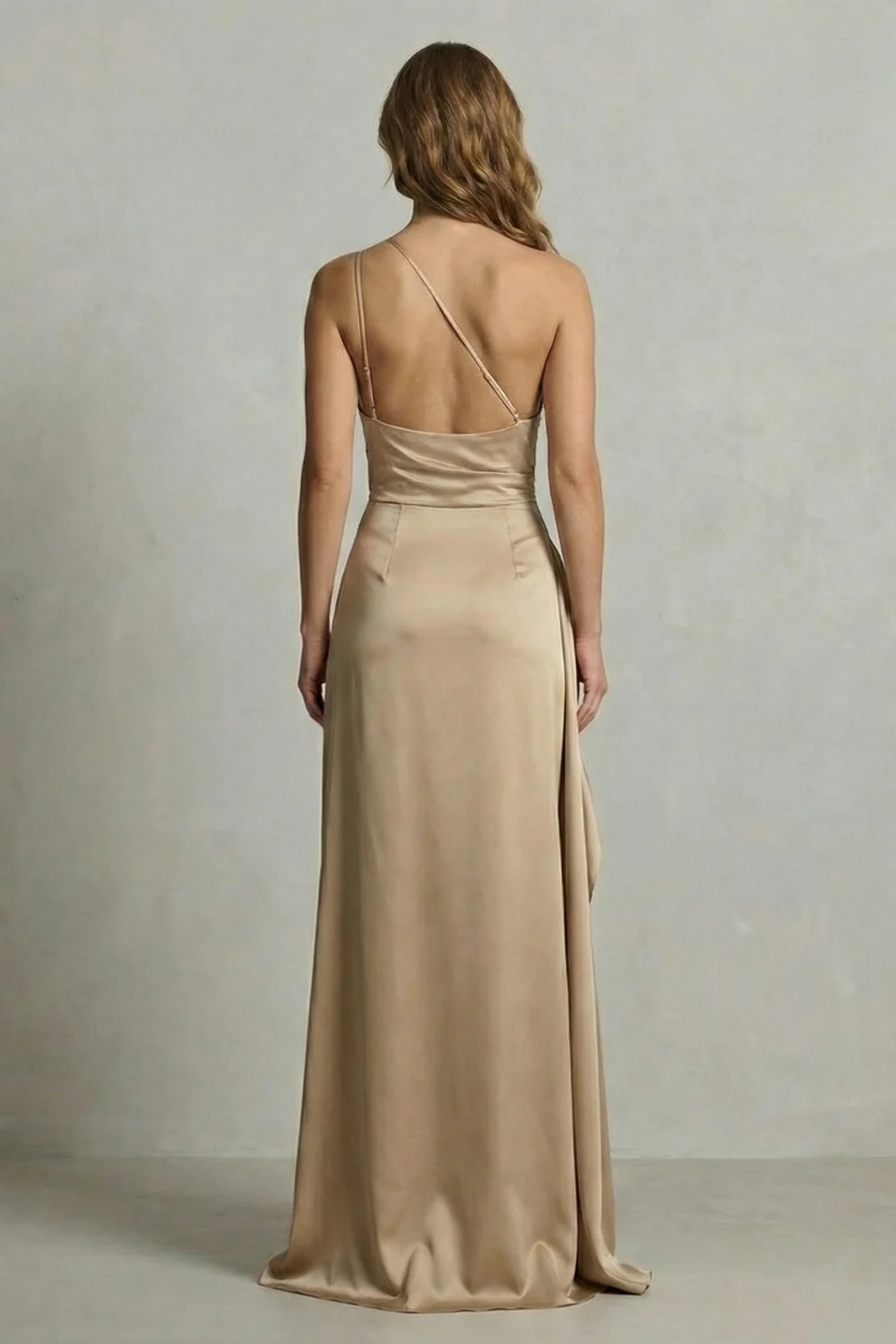 Seraphina – Liquid satin allure – One shoulder maxi dress - Image 4